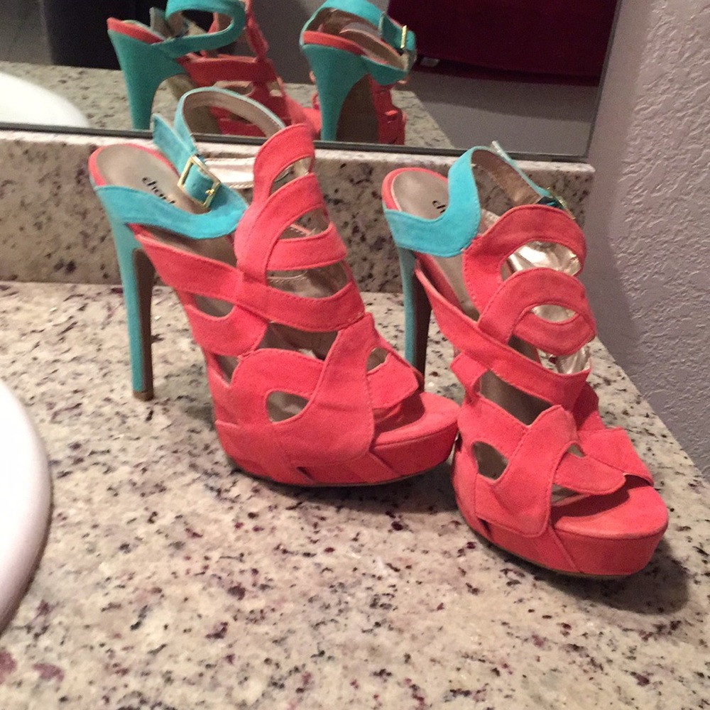 Coral and turquoise